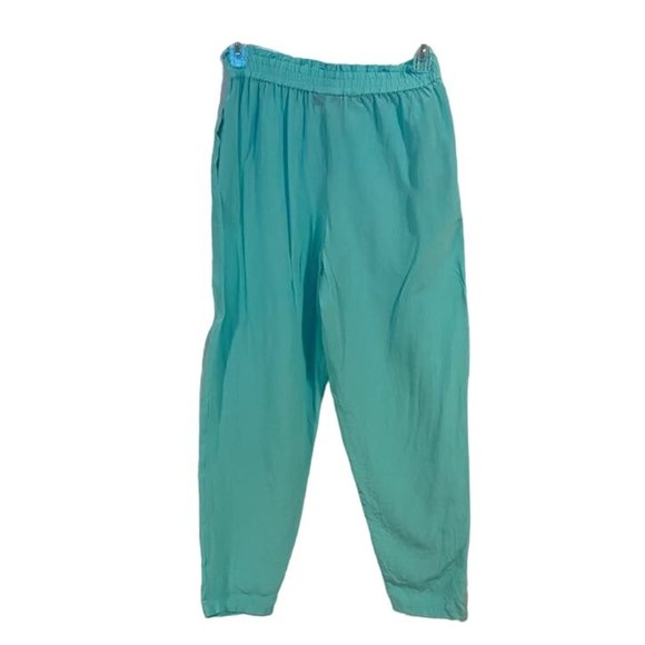 Diane Gilman Collection Blue Silk Pull-On Pants Size M‎ - Picture 3 of 7